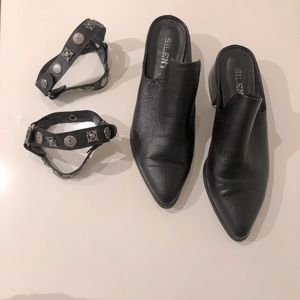 Black leather Medley Mule from Free People.